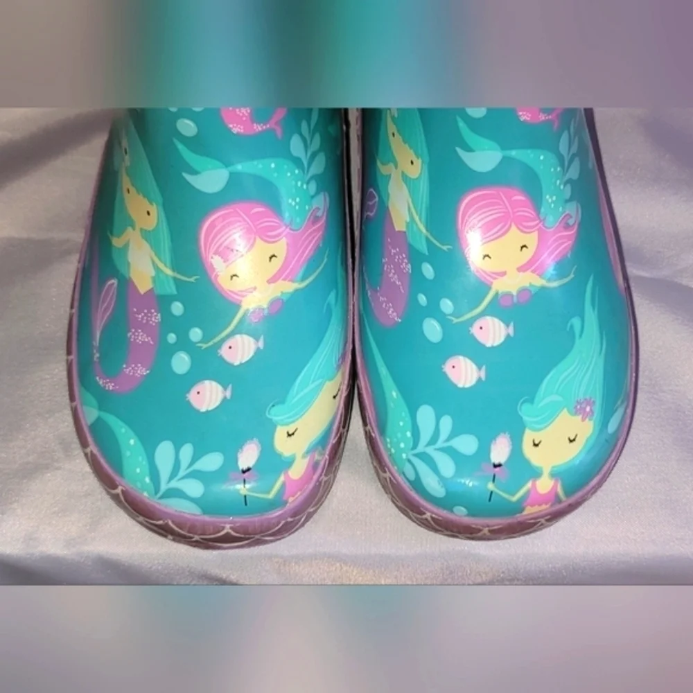 Mermaid Rubber Rain Boots lined with faux Sherpa